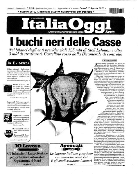 Italia oggi : quotidiano di economia finanza e politica